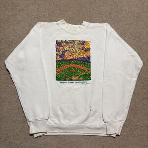 Vtg Starry Nightgames Woody Jackson Art Sweatshirt Mens XL White 90s Baseball